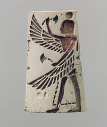 Champlevé furniture or cosmetic box plaque with a winged youth, c. 700 BC